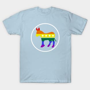 Rainbow LGBT Democrat Donkey T-Shirt